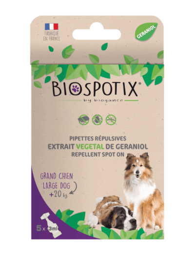 Pipettes répulsives pour grand chien Biospotix