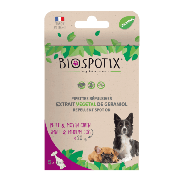 Pipettes répulsives pour petit chien Biospotix