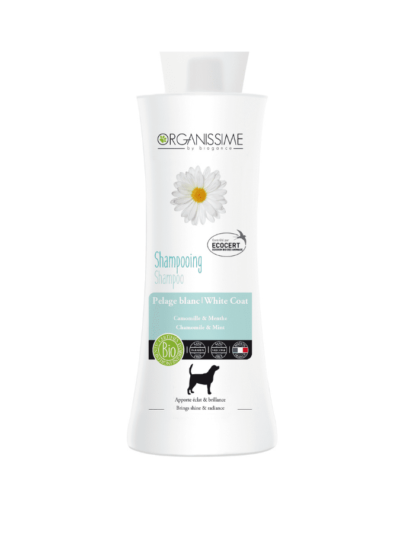 Shampooing Ecocert pour chien poils blancs