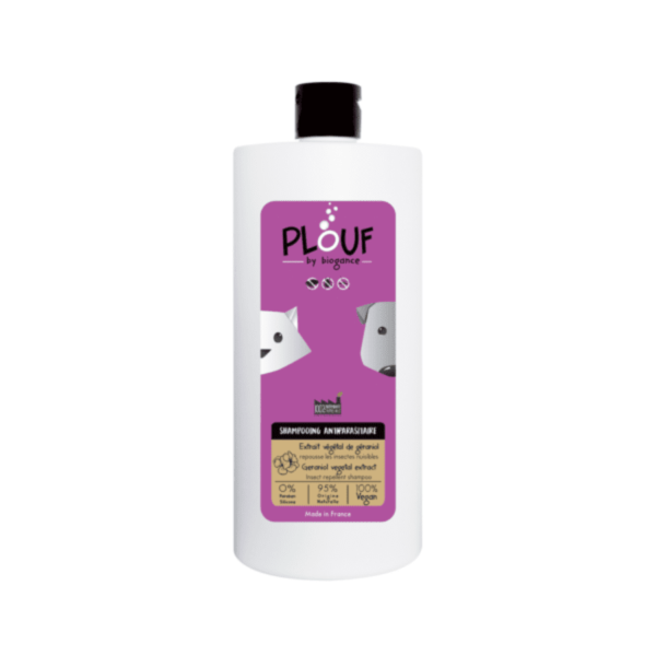 shampooing antiparasitaire chien chat plouf